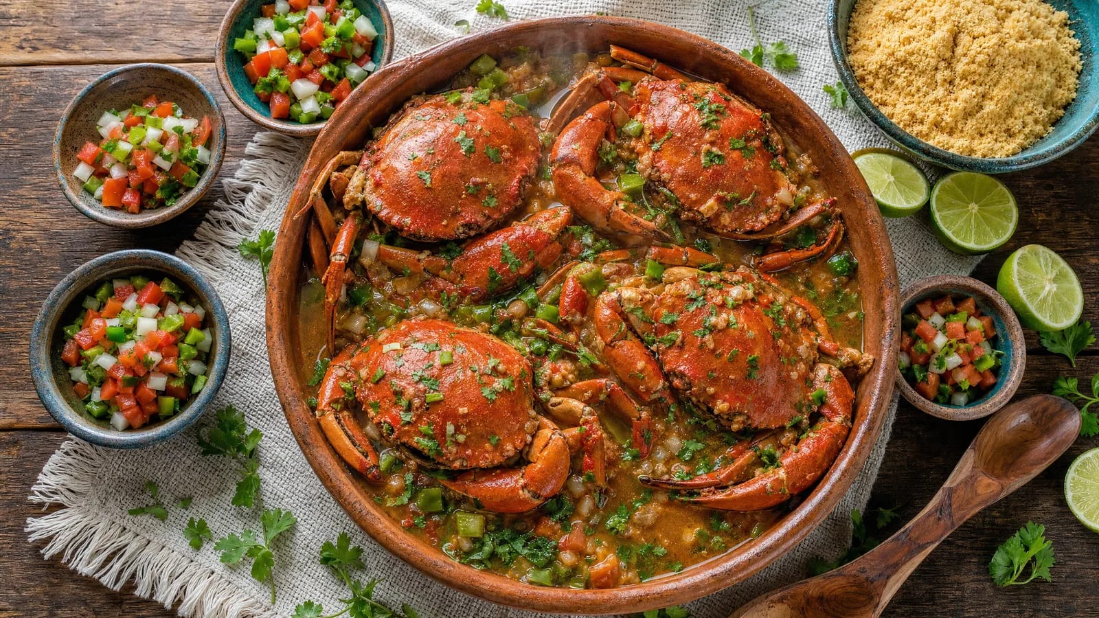 Caranguejada Cearense com Vinagrete e Farofa
